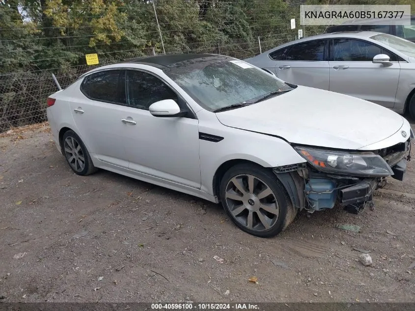 2011 Kia Optima Sx VIN: KNAGR4A60B5167377 Lot: 40596100