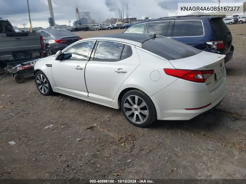 2011 Kia Optima Sx VIN: KNAGR4A60B5167377 Lot: 40596100