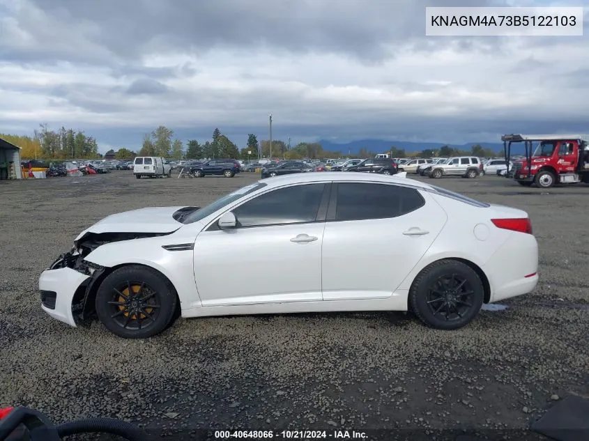 2011 Kia Optima Lx VIN: KNAGM4A73B5122103 Lot: 40648066