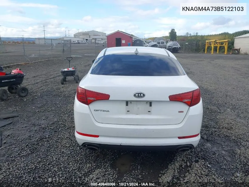 2011 Kia Optima Lx VIN: KNAGM4A73B5122103 Lot: 40648066