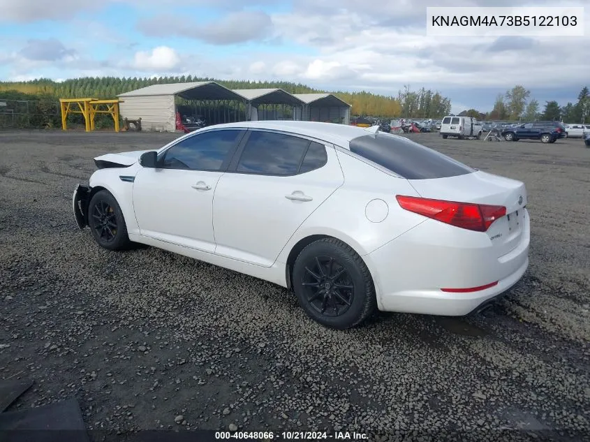 2011 Kia Optima Lx VIN: KNAGM4A73B5122103 Lot: 40648066