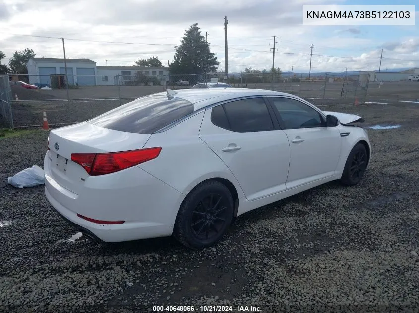 2011 Kia Optima Lx VIN: KNAGM4A73B5122103 Lot: 40648066