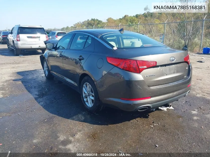 2011 Kia Optima Lx VIN: KNAGM4A78B5168381 Lot: 40668318