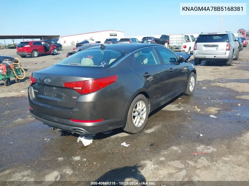 2011 Kia Optima Lx VIN: KNAGM4A78B5168381 Lot: 40668318