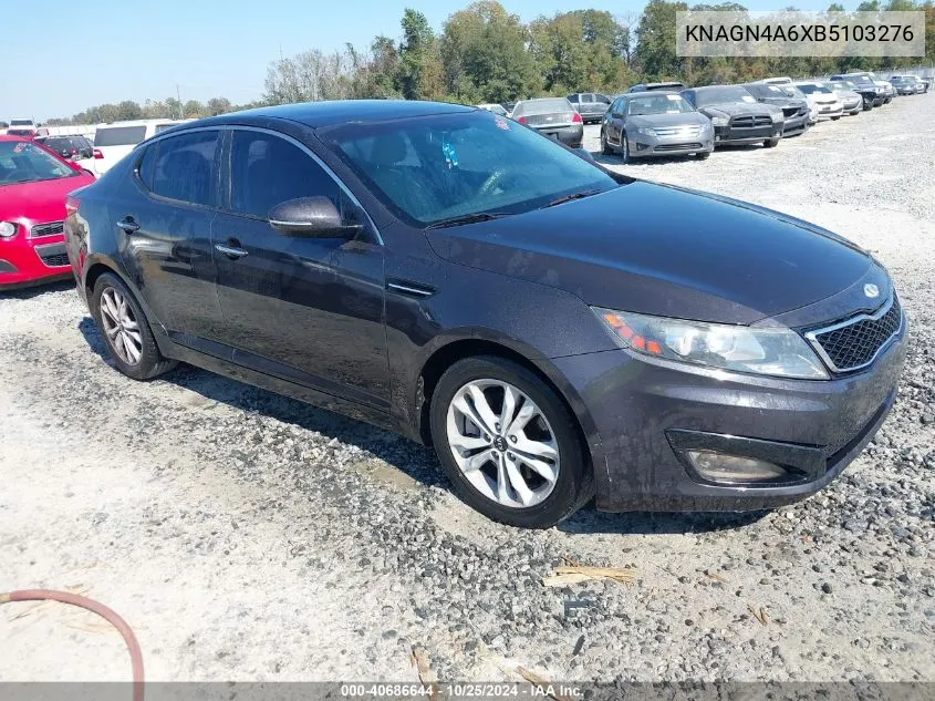 2011 Kia Optima Ex Turbo VIN: KNAGN4A6XB5103276 Lot: 40686644