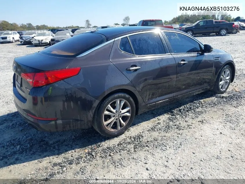 2011 Kia Optima Ex Turbo VIN: KNAGN4A6XB5103276 Lot: 40686644