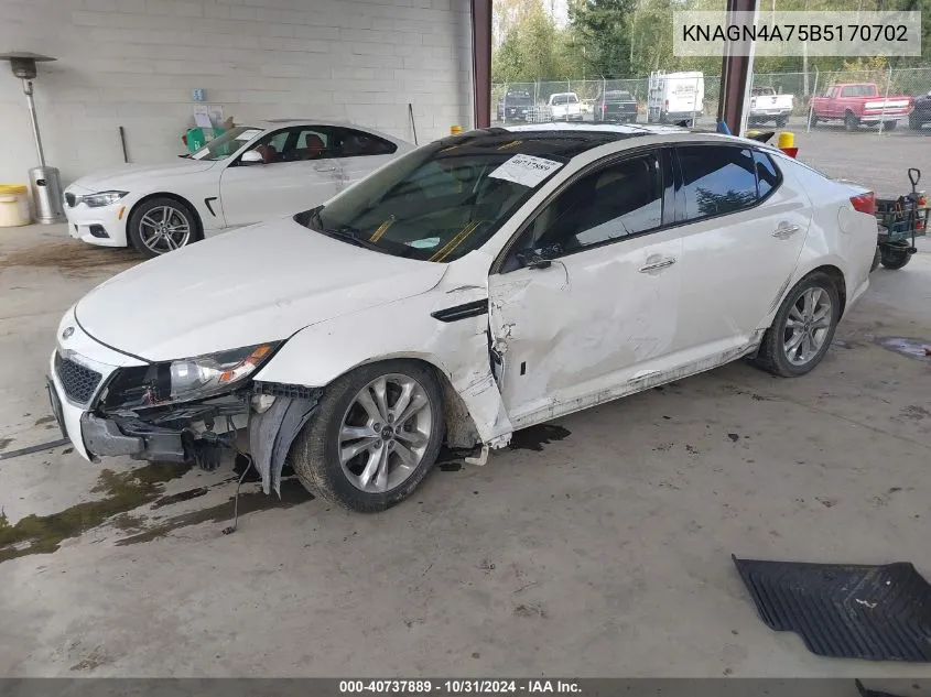 2011 Kia Optima Ex VIN: KNAGN4A75B5170702 Lot: 40737889