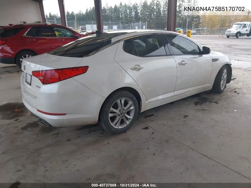 2011 Kia Optima Ex VIN: KNAGN4A75B5170702 Lot: 40737889