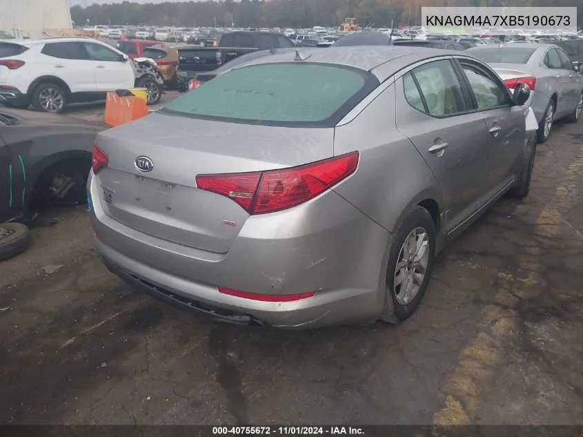 2011 Kia Optima Lx VIN: KNAGM4A7XB5190673 Lot: 40755672