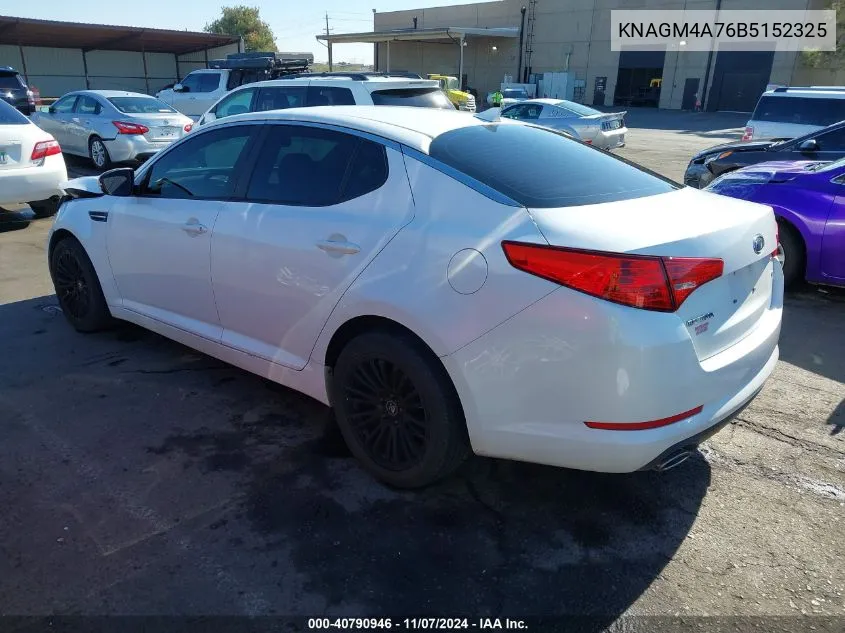 2011 Kia Optima Lx VIN: KNAGM4A76B5152325 Lot: 40790946