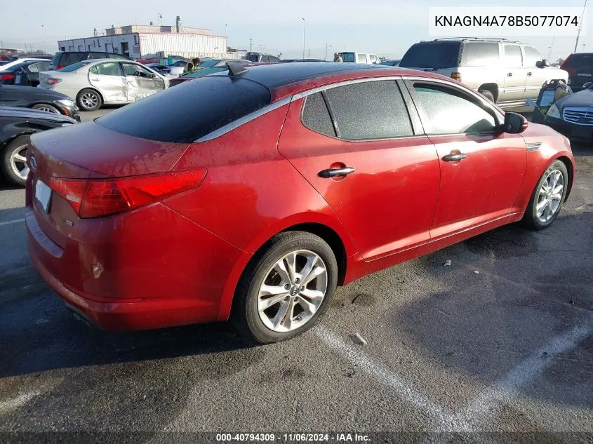 2011 Kia Optima Ex VIN: KNAGN4A78B5077074 Lot: 40794309