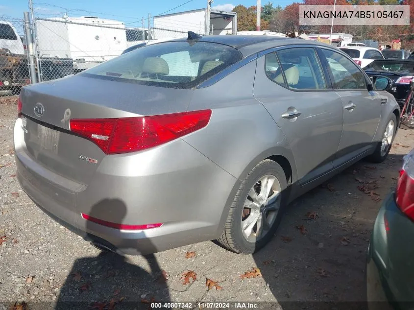 2011 Kia Optima Ex VIN: KNAGN4A74B5105467 Lot: 40807342