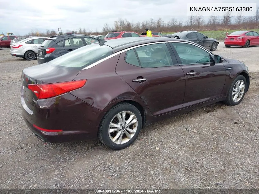 2011 Kia Optima Ex VIN: KNAGN4A75B5163300 Lot: 40817296