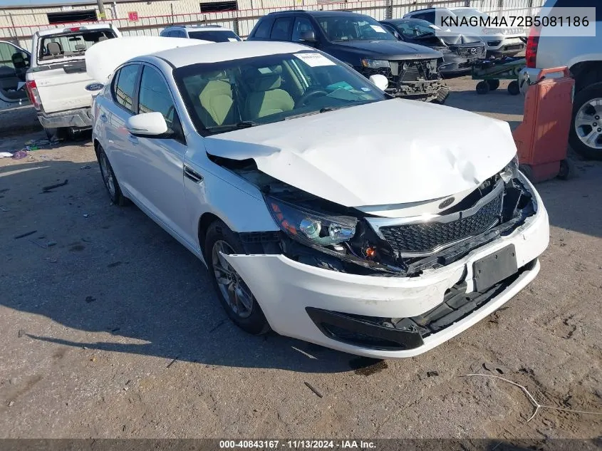 2011 Kia Optima Lx VIN: KNAGM4A72B5081186 Lot: 40843167