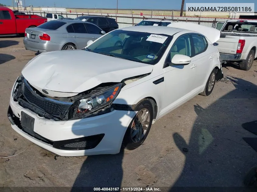 2011 Kia Optima Lx VIN: KNAGM4A72B5081186 Lot: 40843167