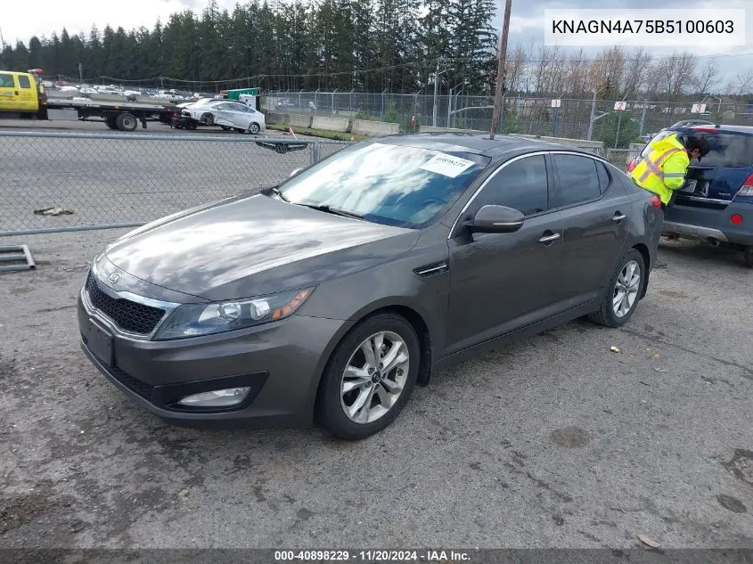 2011 Kia Optima Ex VIN: KNAGN4A75B5100603 Lot: 40898229