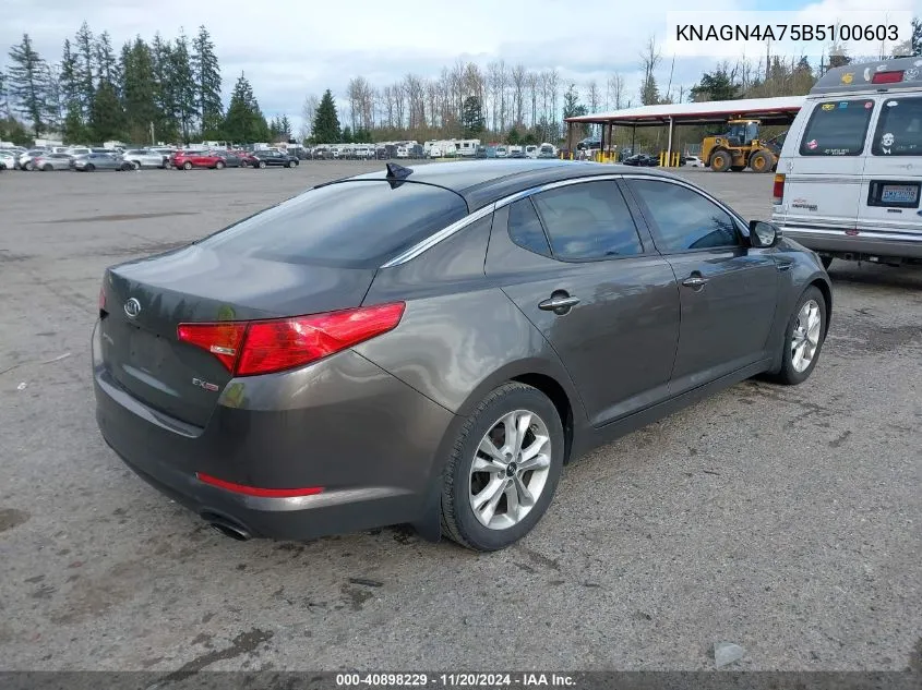 2011 Kia Optima Ex VIN: KNAGN4A75B5100603 Lot: 40898229