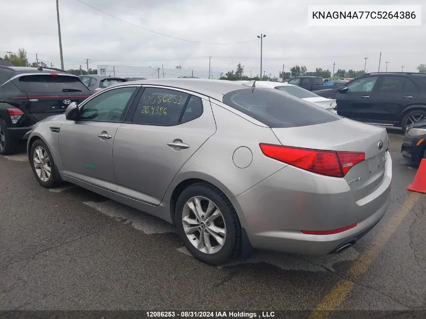 2012 Kia Optima VIN: KNAGN4A77C5264386 Lot: 12086253