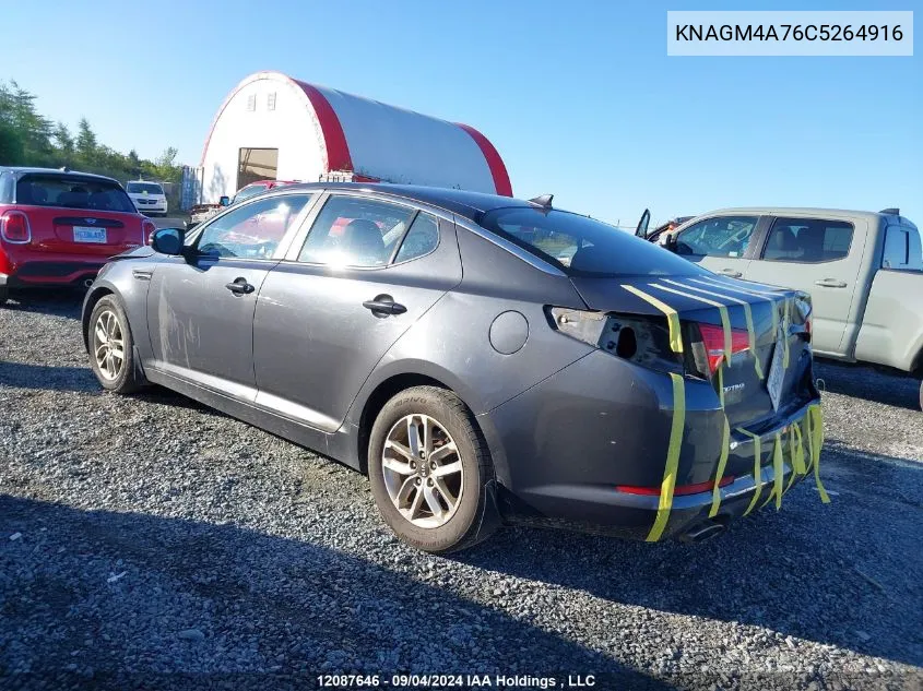 2012 Kia Optima Lx VIN: KNAGM4A76C5264916 Lot: 12087646