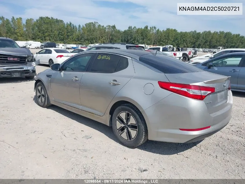 2012 Kia Optima VIN: KNAGM4AD2C5020721 Lot: 12098554