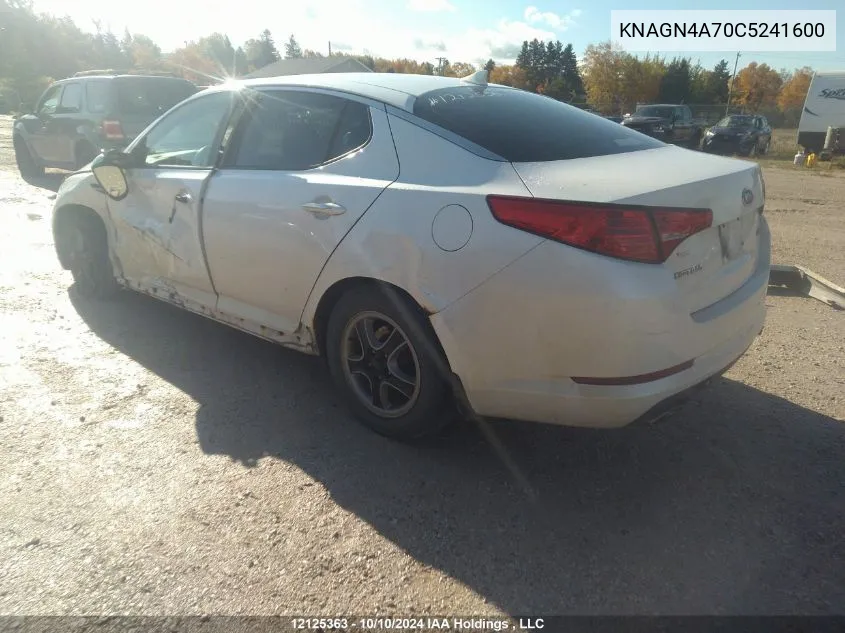 KNAGN4A70C5241600 2012 Kia Optima