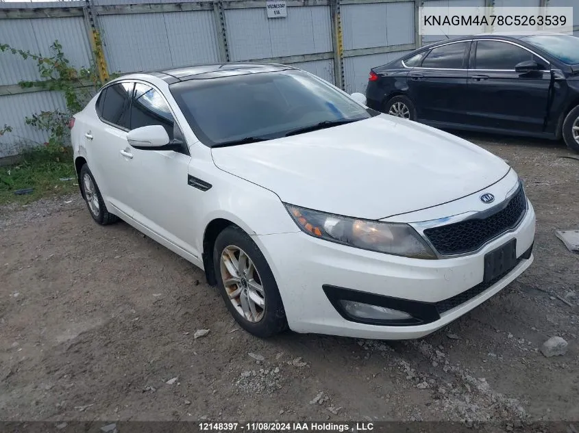 2012 Kia Optima VIN: KNAGM4A78C5263539 Lot: 12148397