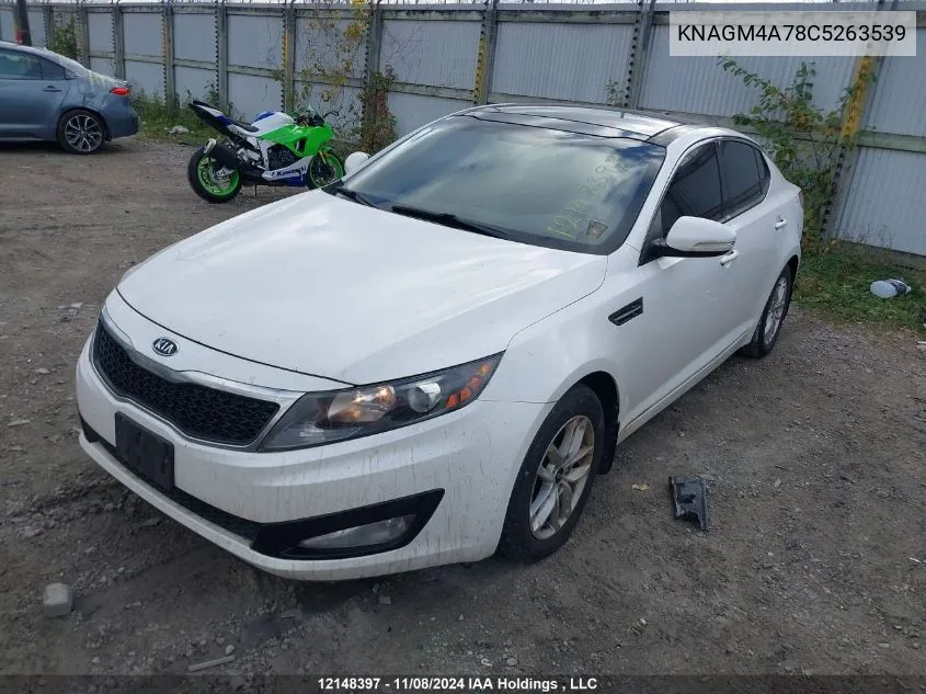 2012 Kia Optima VIN: KNAGM4A78C5263539 Lot: 12148397