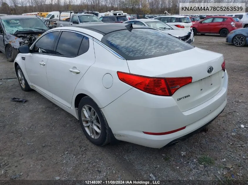 2012 Kia Optima VIN: KNAGM4A78C5263539 Lot: 12148397