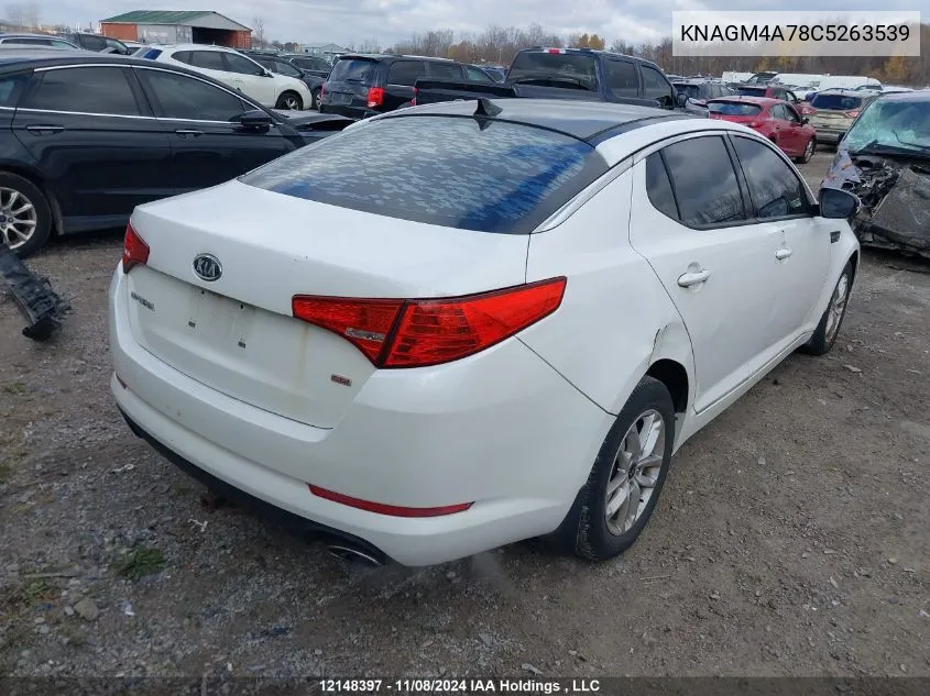 2012 Kia Optima VIN: KNAGM4A78C5263539 Lot: 12148397