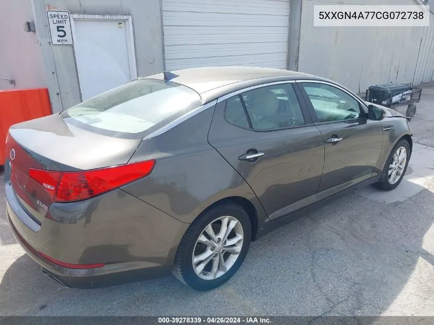 2012 Kia Optima Ex VIN: 5XXGN4A77CG072738 Lot: 39278339