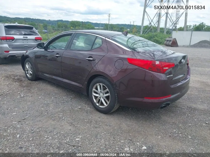 2012 Kia Optima VIN: 5XXGM4A70LG015834 Lot: 39600648