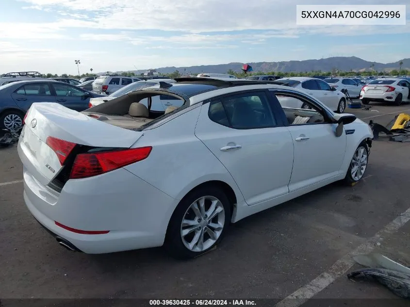 2012 Kia Optima Ex VIN: 5XXGN4A70CG042996 Lot: 39630425