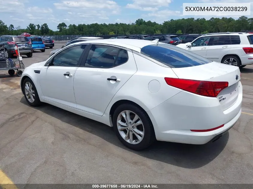 2012 Kia Optima Lx VIN: 5XXGM4A72CG038239 Lot: 39677658