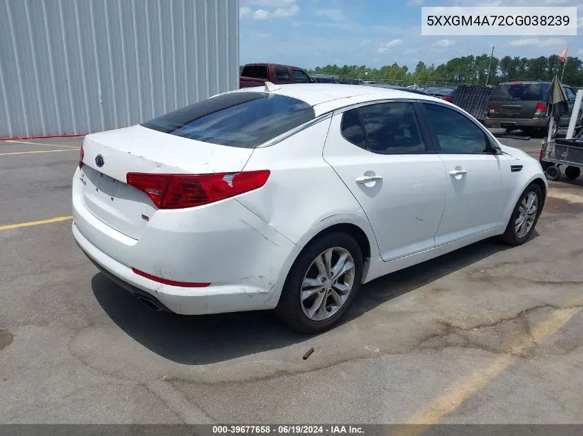 2012 Kia Optima Lx VIN: 5XXGM4A72CG038239 Lot: 39677658