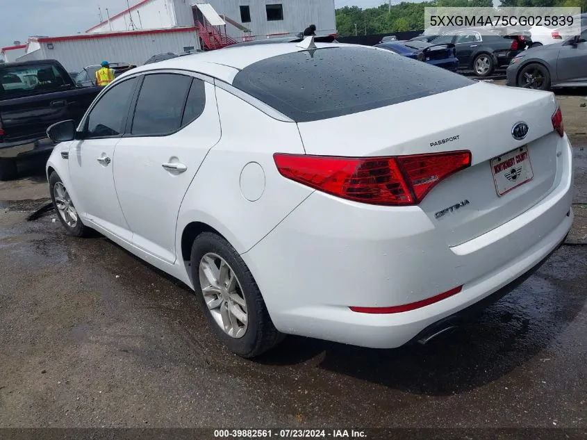 5XXGM4A75CG025839 2012 Kia Optima Lx