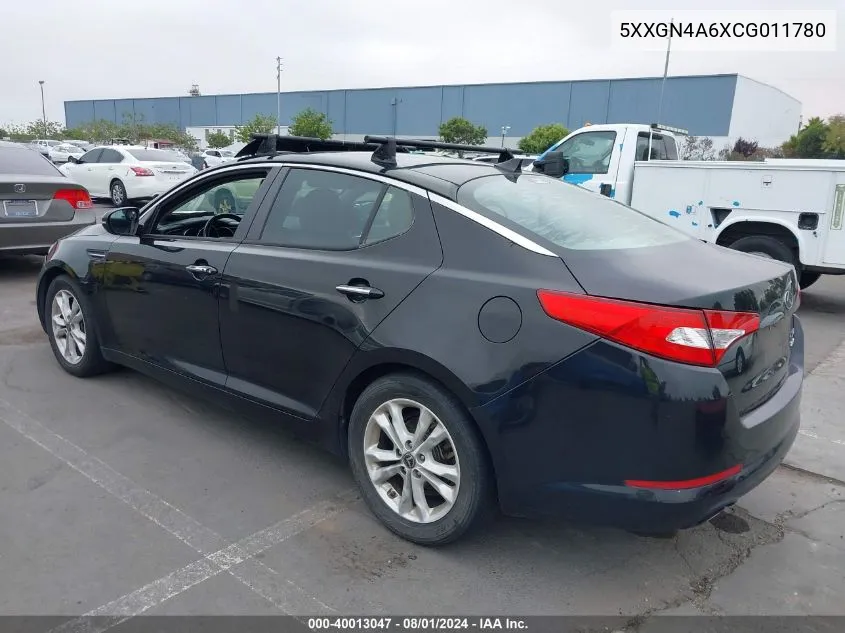 2012 Kia Optima Ex Turbo VIN: 5XXGN4A6XCG011780 Lot: 40013047