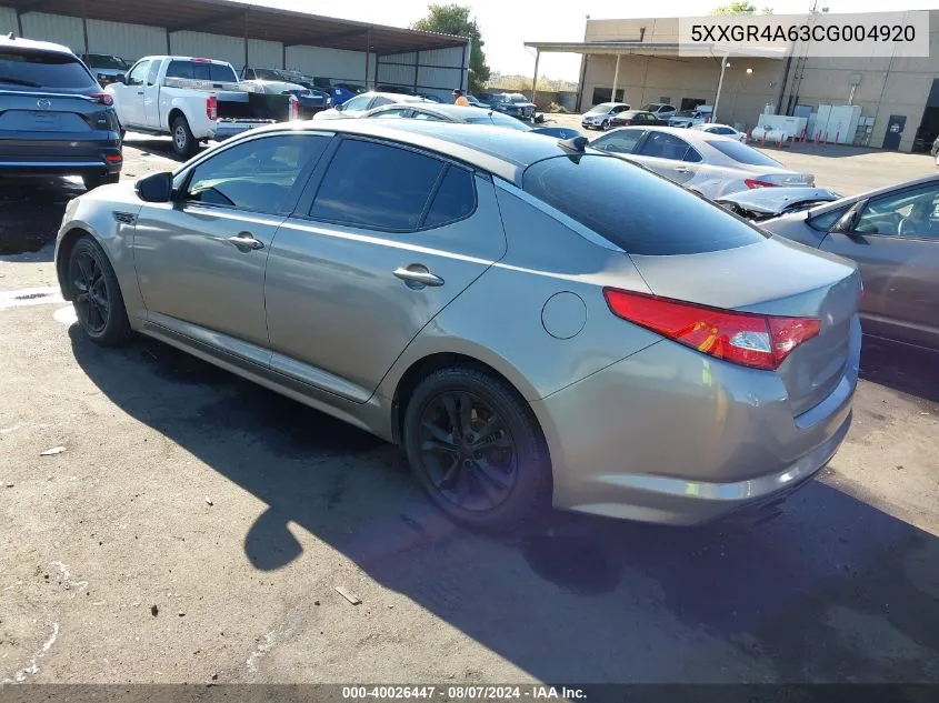 5XXGR4A63CG004920 2012 Kia Optima Sx