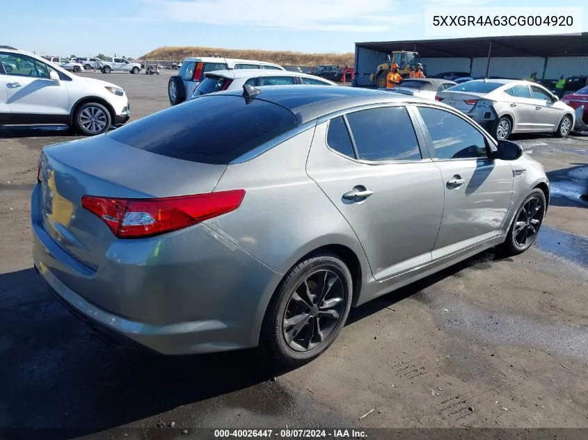 5XXGR4A63CG004920 2012 Kia Optima Sx