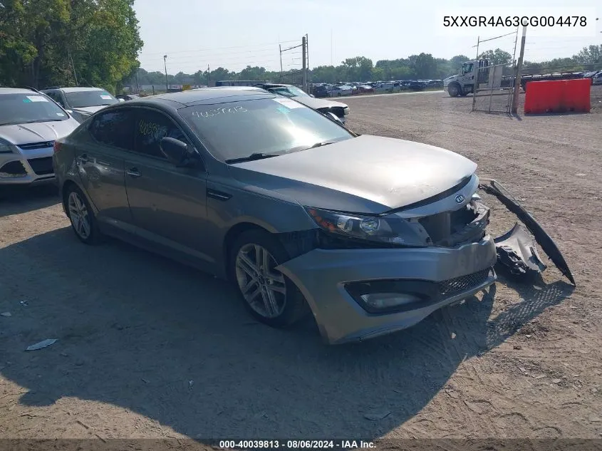 2012 Kia Optima Sx VIN: 5XXGR4A63CG004478 Lot: 40039813