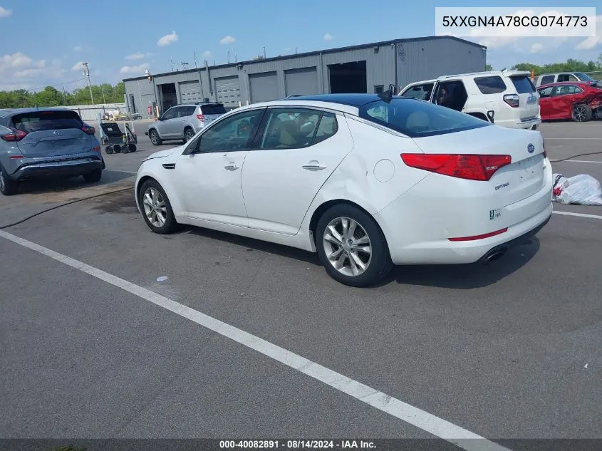 2012 Kia Optima Ex VIN: 5XXGN4A78CG074773 Lot: 40082891