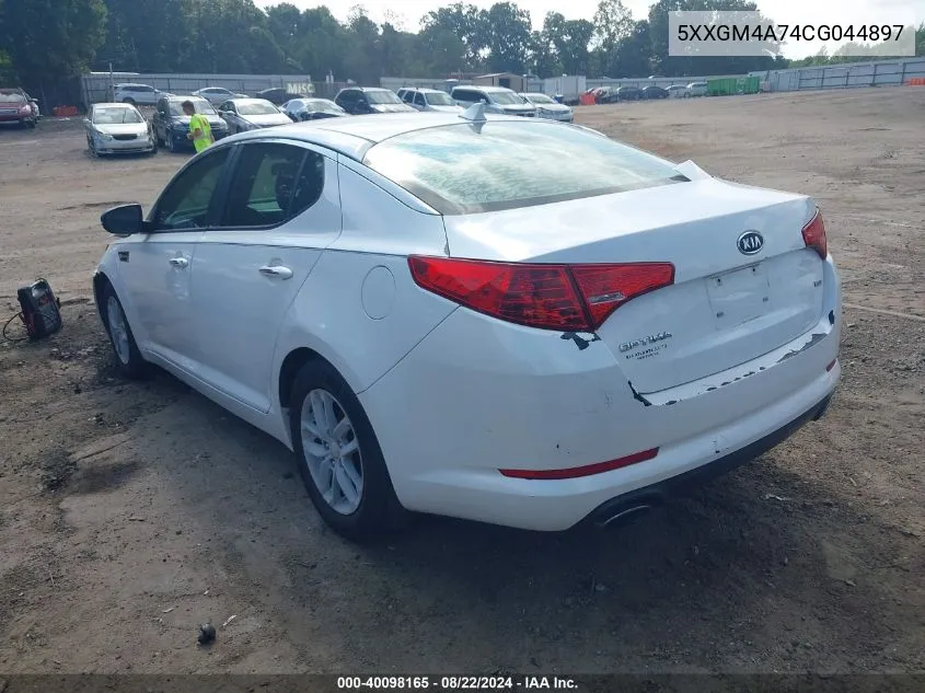 2012 Kia Optima Lx VIN: 5XXGM4A74CG044897 Lot: 40098165