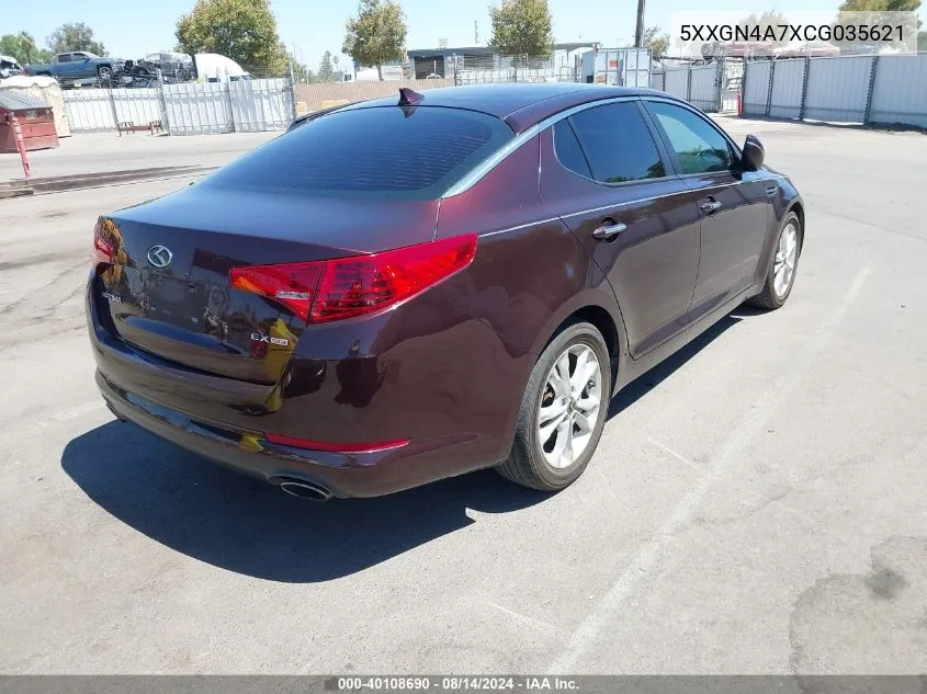 2012 Kia Optima Ex VIN: 5XXGN4A7XCG035621 Lot: 40108690