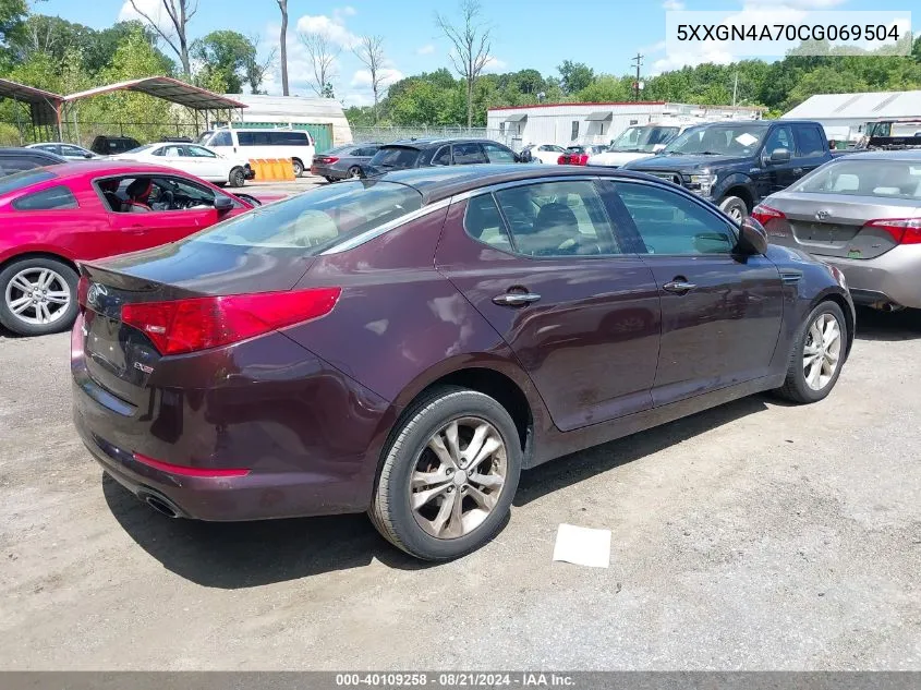 2012 Kia Optima Ex VIN: 5XXGN4A70CG069504 Lot: 40109258