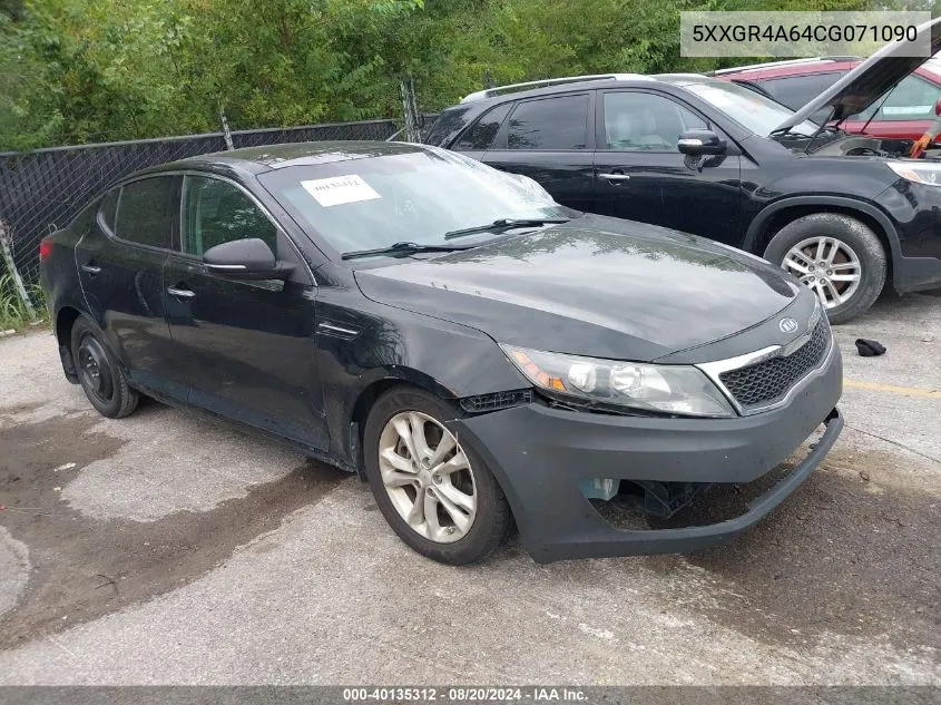 2012 Kia Optima Sx VIN: 5XXGR4A64CG071090 Lot: 40135312