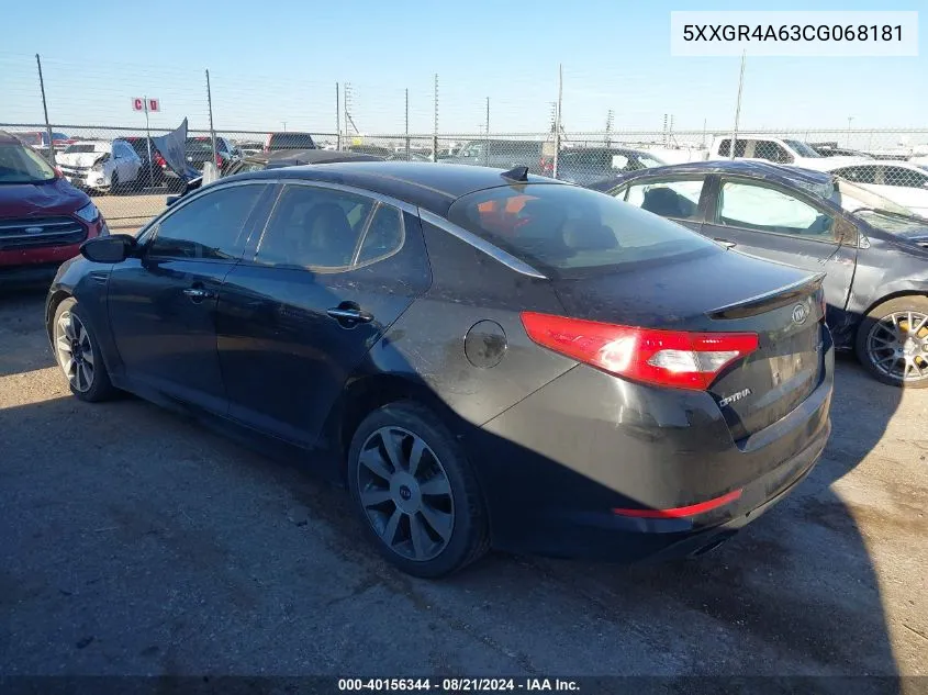 2012 Kia Optima Sx VIN: 5XXGR4A63CG068181 Lot: 40156344