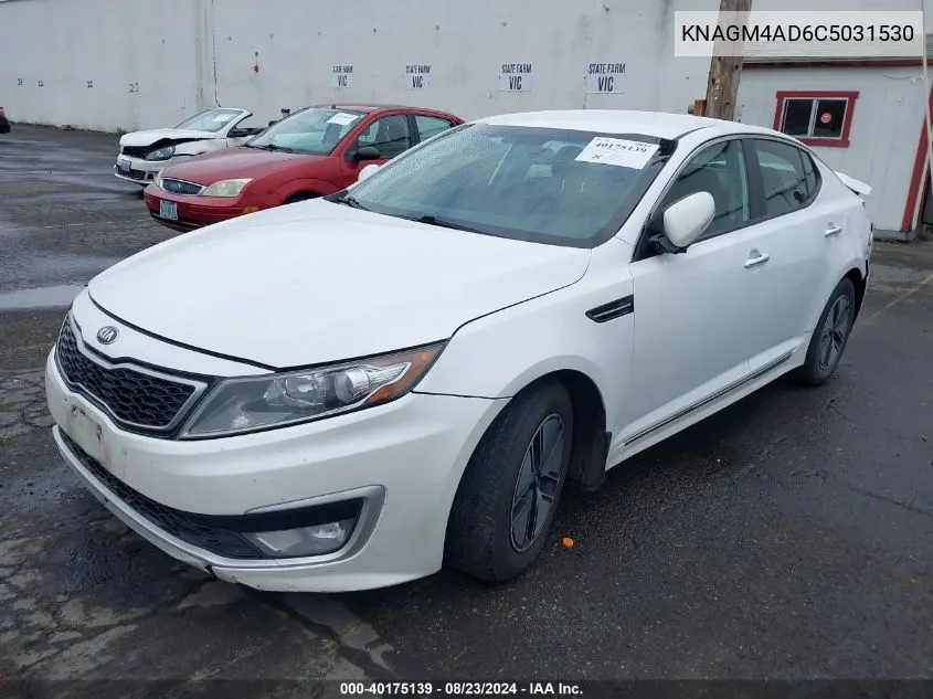 2012 Kia Optima Hybrid Ex VIN: KNAGM4AD6C5031530 Lot: 40175139