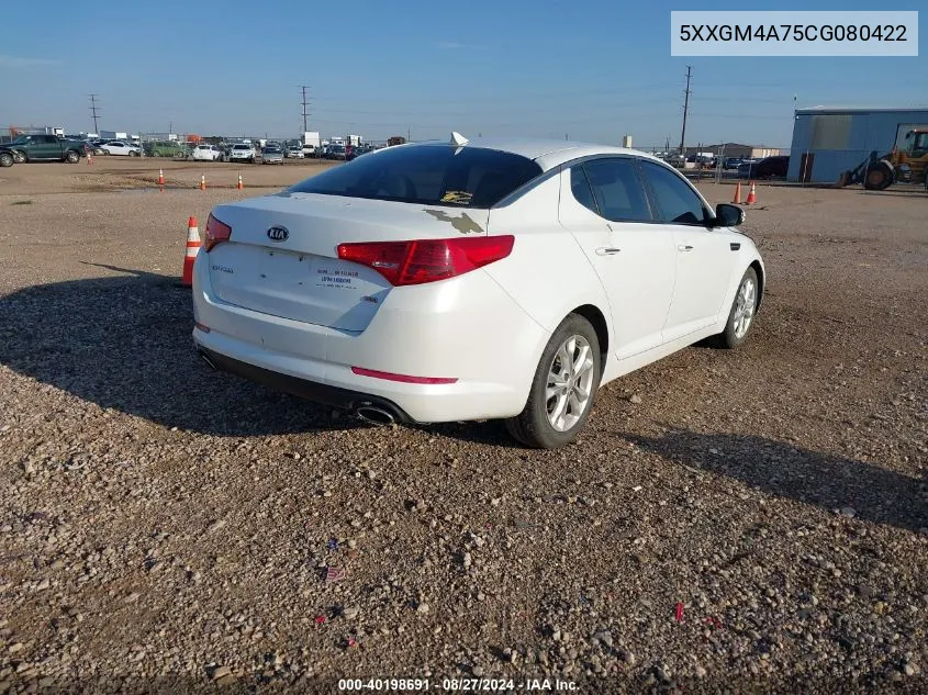 2012 Kia Optima Lx VIN: 5XXGM4A75CG080422 Lot: 40198691