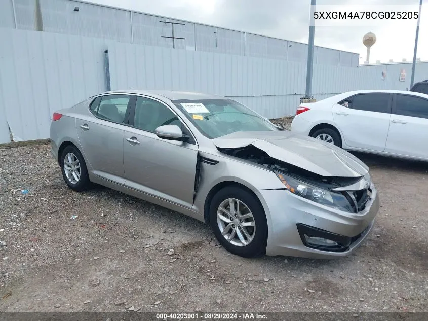 2012 Kia Optima Lx VIN: 5XXGM4A78CG025205 Lot: 40203901