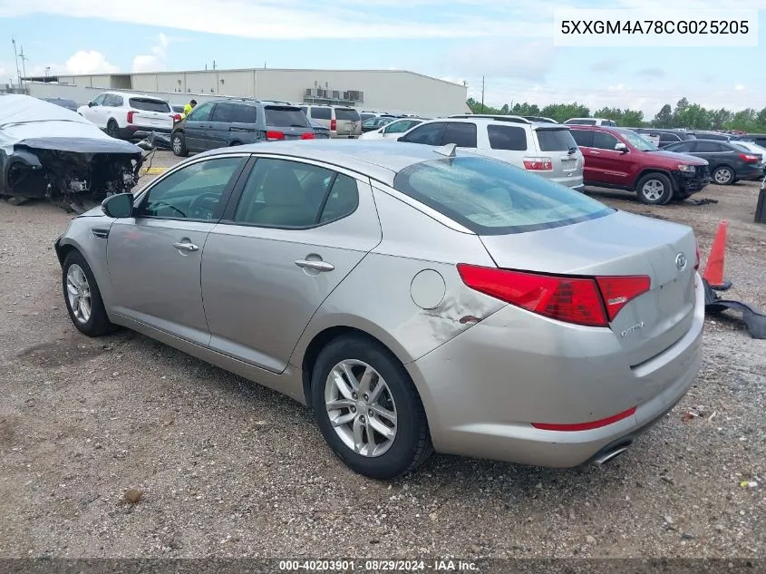 2012 Kia Optima Lx VIN: 5XXGM4A78CG025205 Lot: 40203901