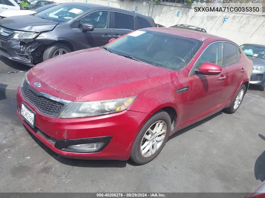 2012 Kia Optima Lx VIN: 5XXGM4A71CG035350 Lot: 40206276